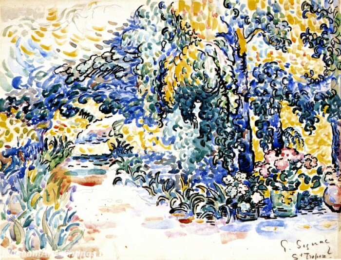 The Garden of the Artists House Saint Tropez Painting