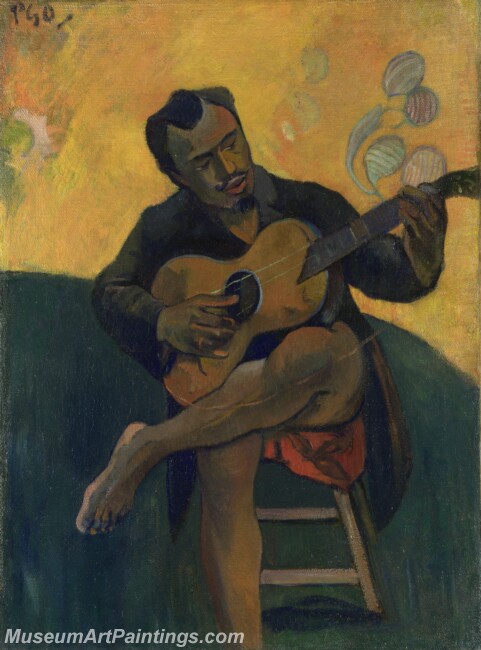 The Guitar Player Paul Gauguin Painting