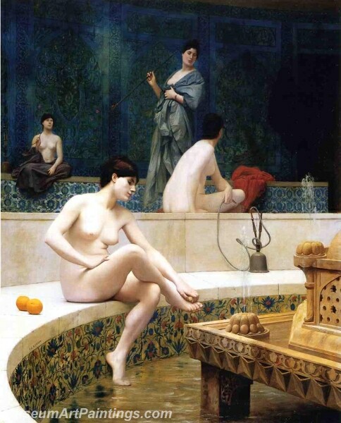 The Harem Bathing Painting