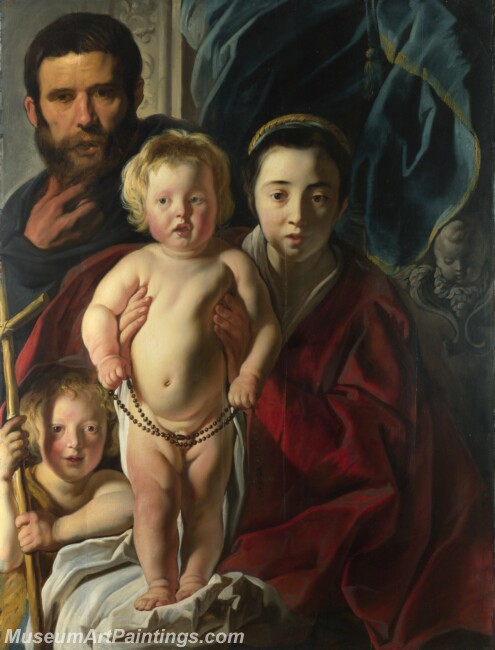 The Holy Family and Saint John Baptist Painting