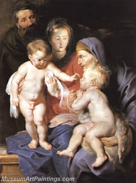 The Holy Family with Sts Elizabeth and John the Baptist Painting