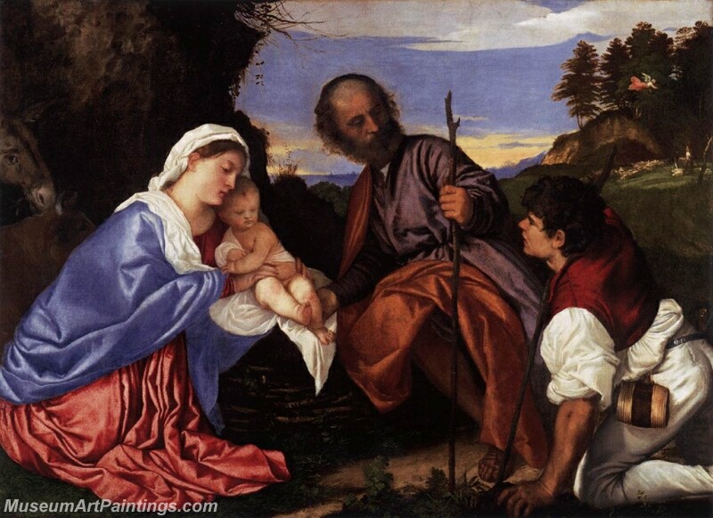 The Holy Family with a Shepherd Painting