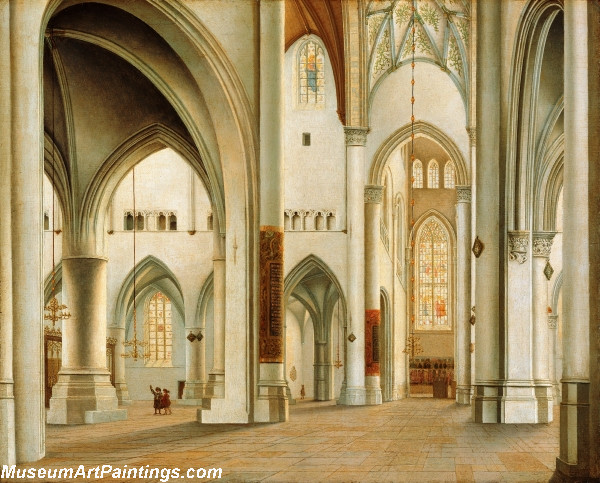 The Interior of St Bavo Haarlem Painting