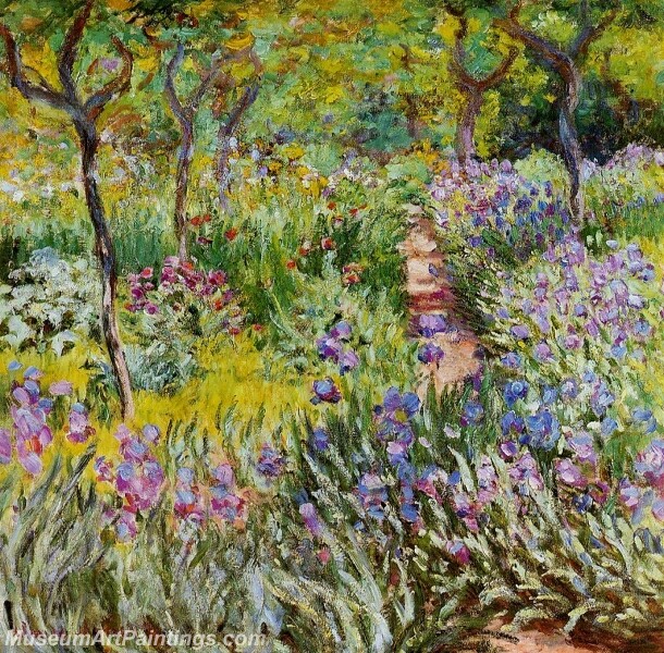 The Iris Garden at Giverny Painting