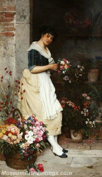 The Italian Flower Girl Painting