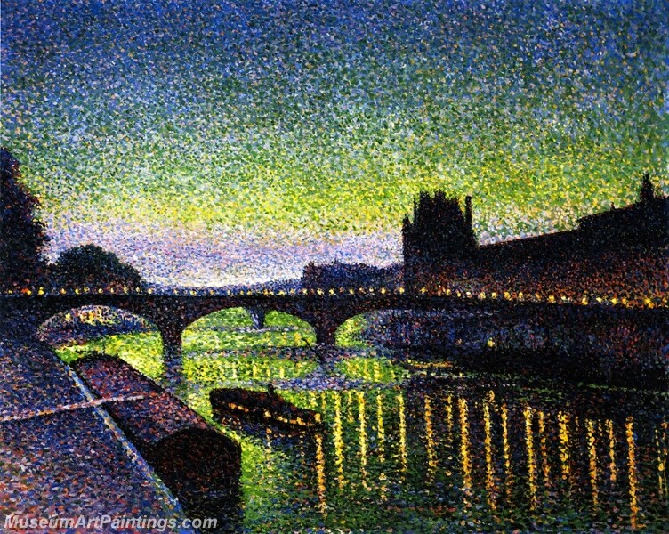 The Louvre and Pont du Carrousel Night Effect Painting