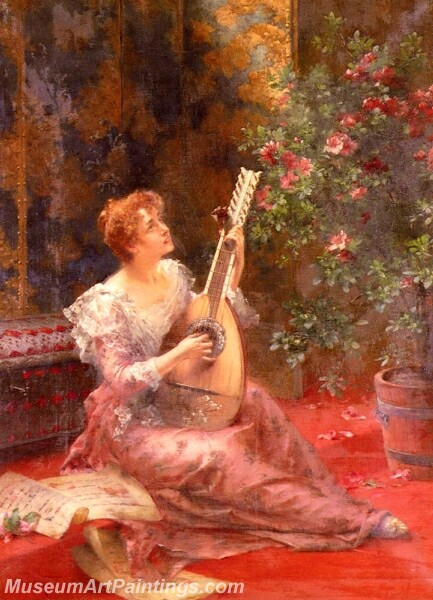 The Lute Player Painting