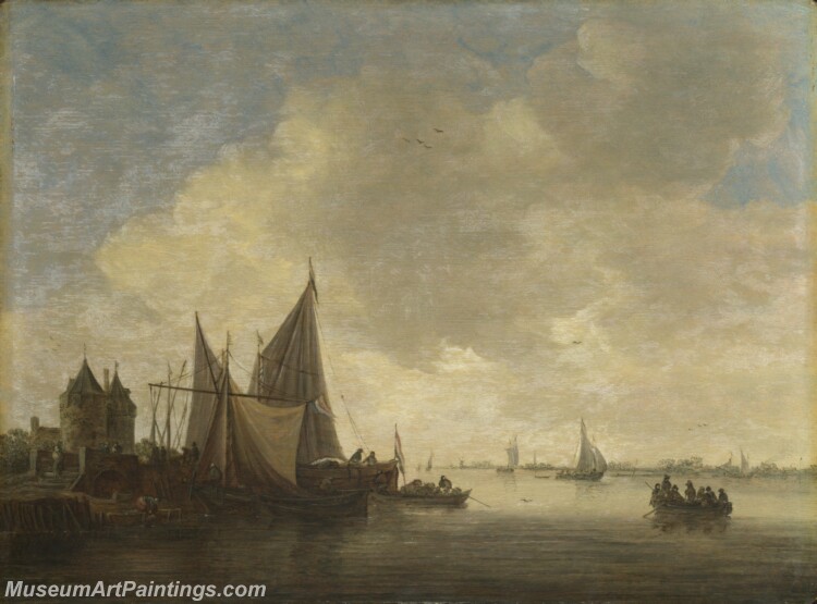 The Mouth of an Estuary with a Gateway Painting