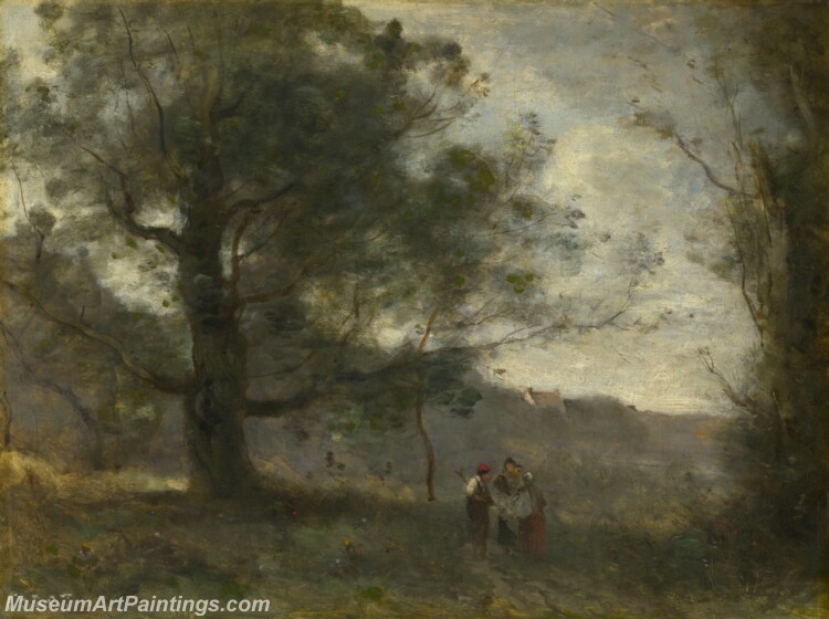 The Oak in Valley Painting