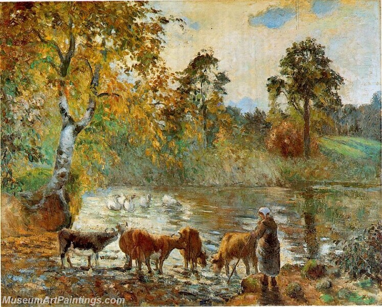 The Pond at Montfoucault Painting