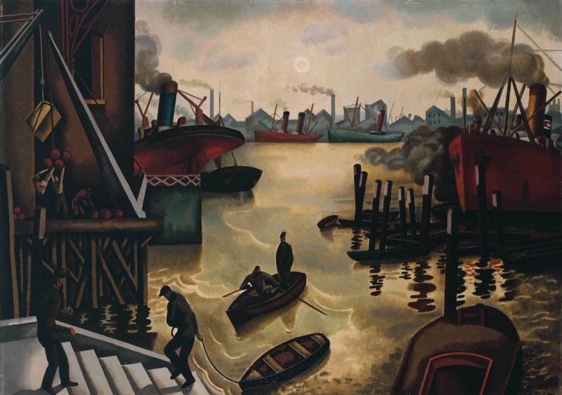 The Port of London by William Roberts