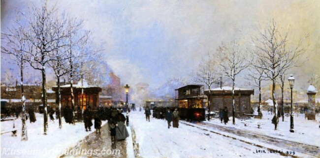 The Porte Maillot Snow Effect Sunset Painting