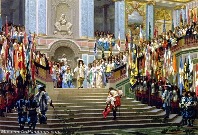 The Reception for Duc de Conde at Versailles Painting