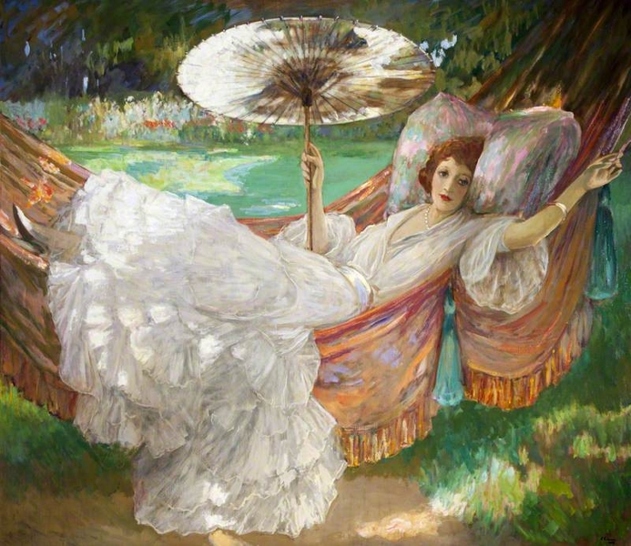 The Red Hammock by Sir John Lavery R A