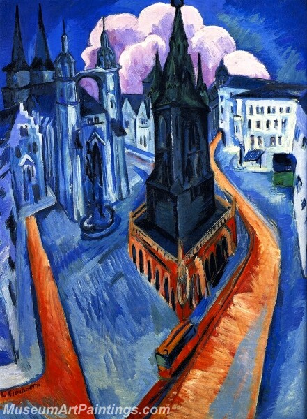 The Red Tower at Halle Painting