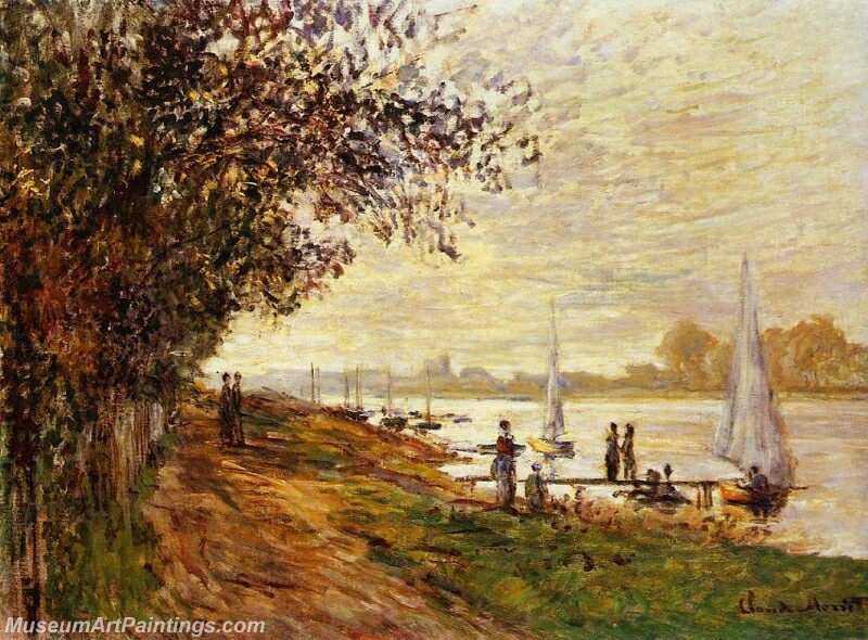 The Riverbank at Le Petit Gennevilliers Sunset Painting