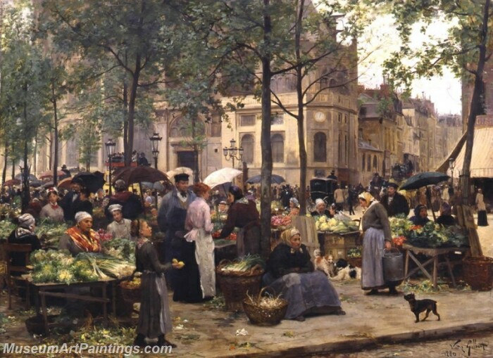 The Square in front of Les Halles Painting