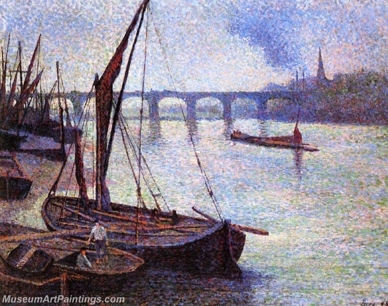 The Thames at London Vauxhall Bridge Painting