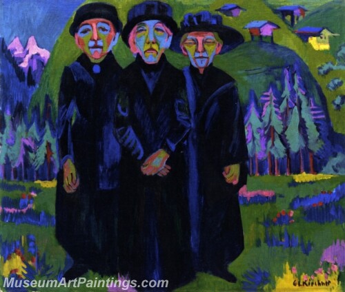 The Three Old Women Painting