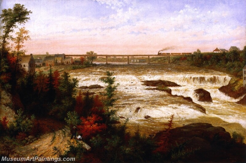 The Tubular Bridge at St Henrya Falls Painting