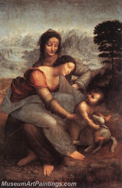 The Virgin and Child with St Anne Painting