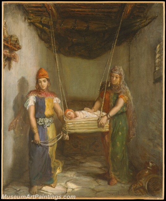 Theodore Chasseriau Scene in the Jewish Quarter of Constantine Painting