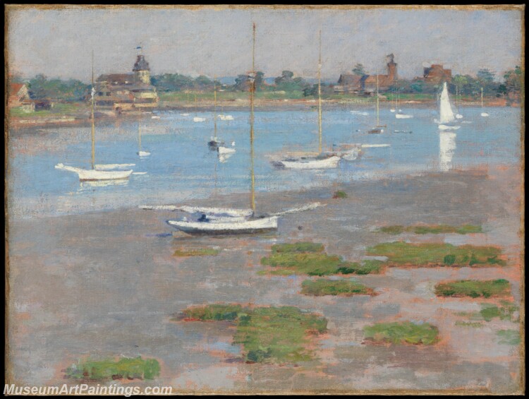 Theodore Robinson Low Tide Riverside Yacht Club Painting