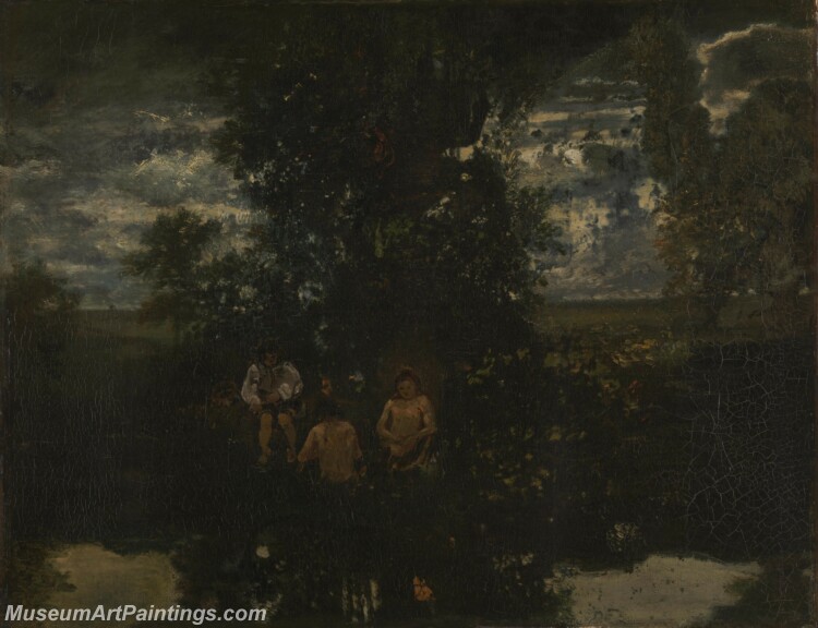 Theodore Rousseau Moonlight The Bathers Painting