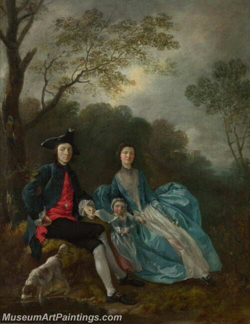 Thomas Gainsborough Portrait of Artist with his Wife and Daughter Painting