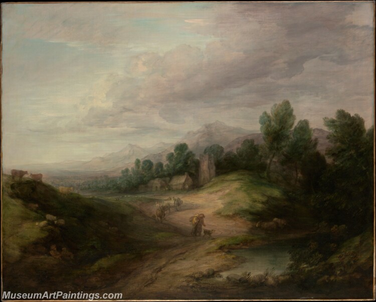 Thomas Gainsborough Wooded Upland Landscape Painting