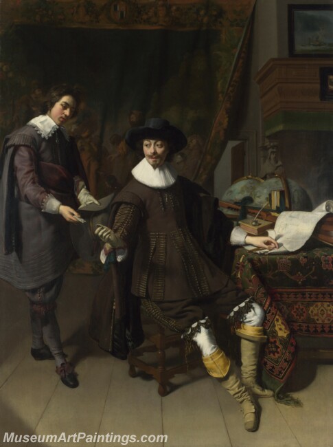 Thomas de Keyser Portrait of Constantijn Huygens and his Clerk Painting