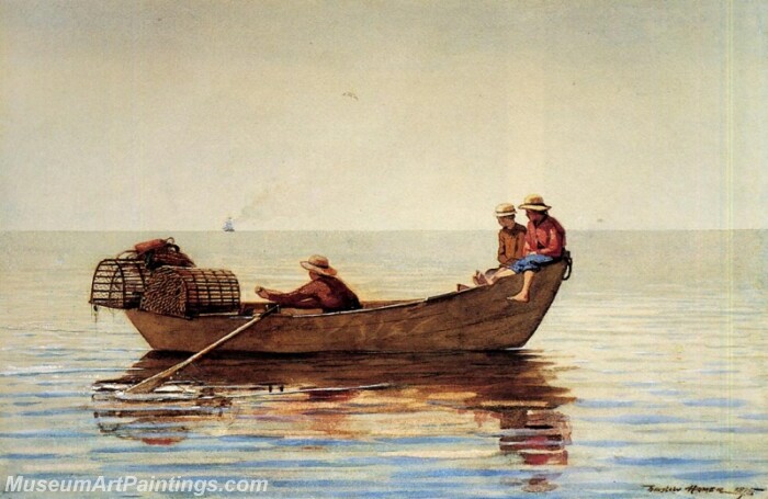 Three Boys in a Dory with Lobster Pots Painting