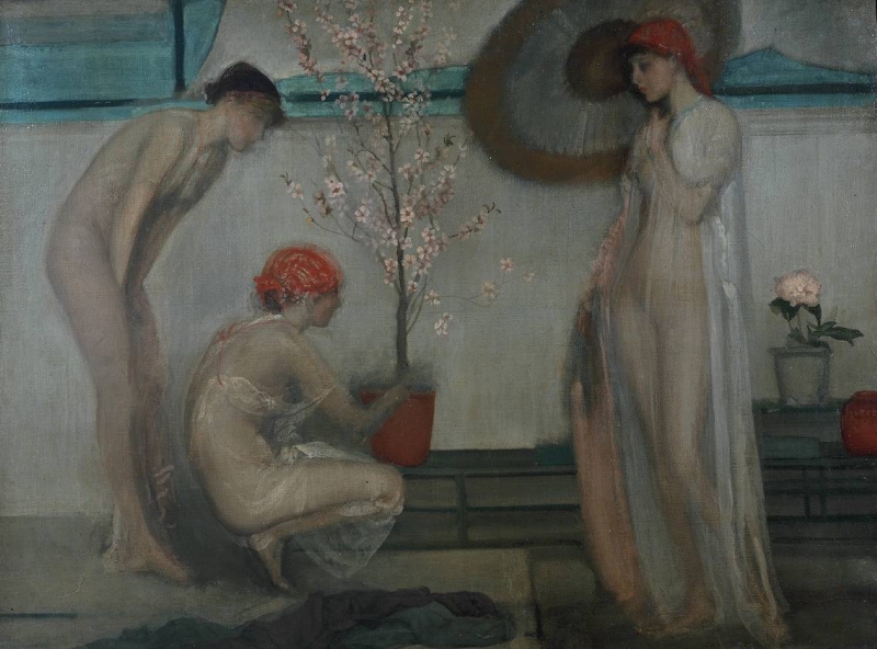 Three Figures Pink and Grey by James Abbott McNeill Whistler