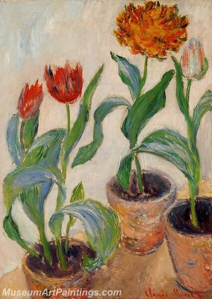 Three Pots of Tulips Painting