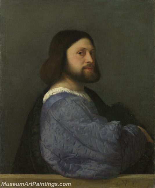 Titian A Man with a Quilted Sleeve Painting