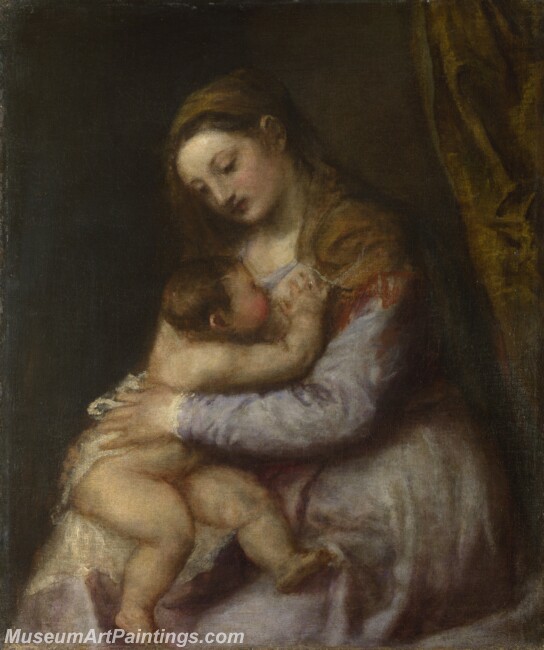 Titian The Virgin suckling Infant Christ Painting