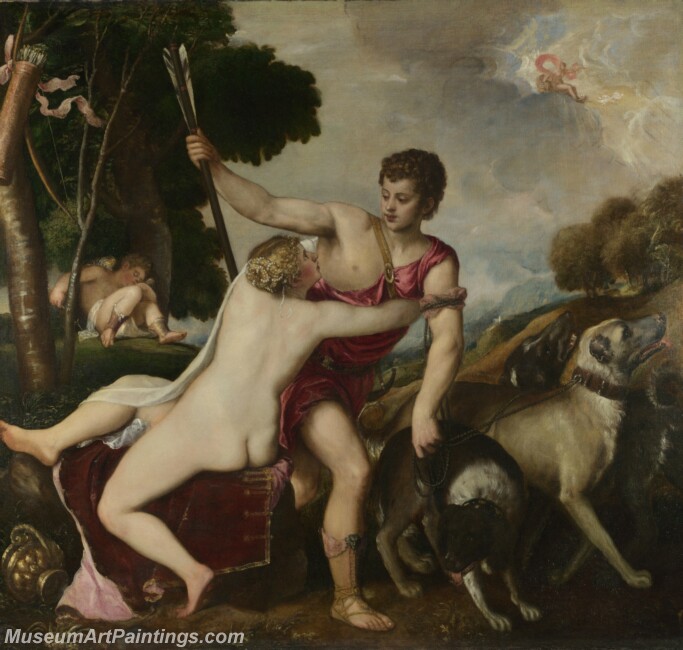 Titian Venus and Adonis Painting