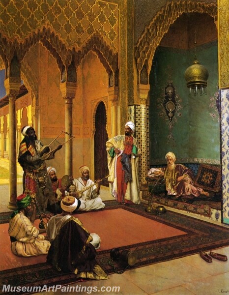 Traveling Musicians Playing for the Sultan Painting