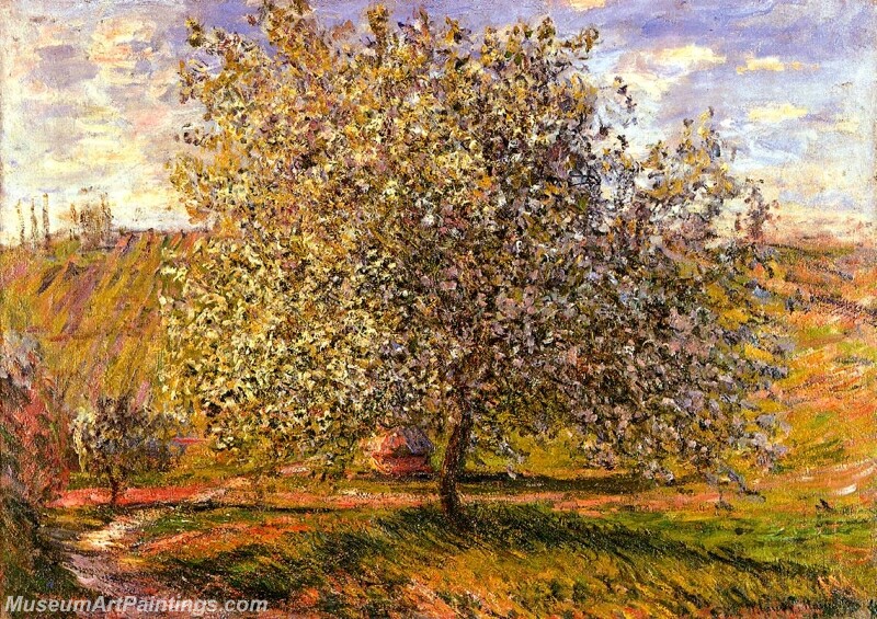 Tree in Flower near Vetheuil Painting