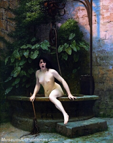 Truth Coming Out of Her Well to Shame Mankind Painting