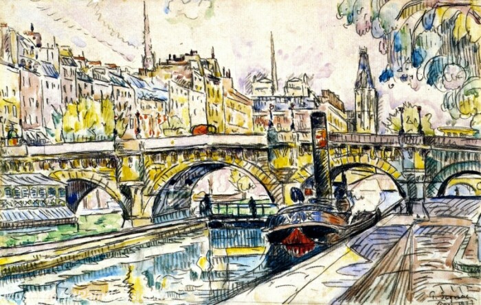 Tugboat at the Pont Neuf Paris Painting