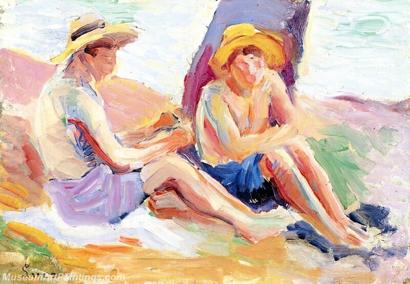 Two Children on the Beach Painting