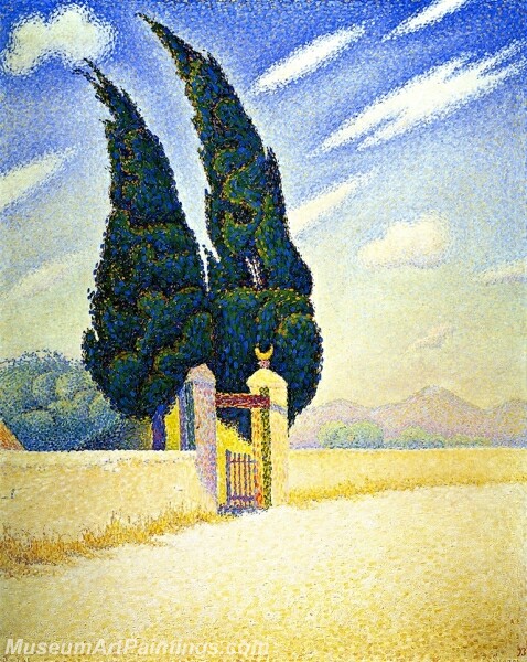 Two Cypresses Mistral Opus 241 Painting