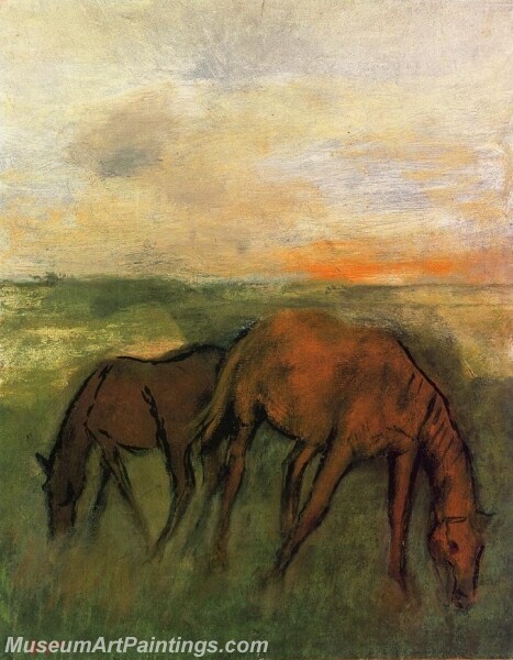 Two Horses in a Pasture Painting