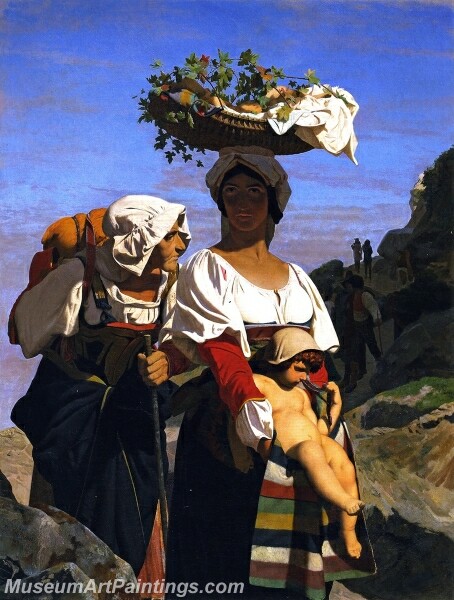 Two Italian Peasant Women and an Infant Painting