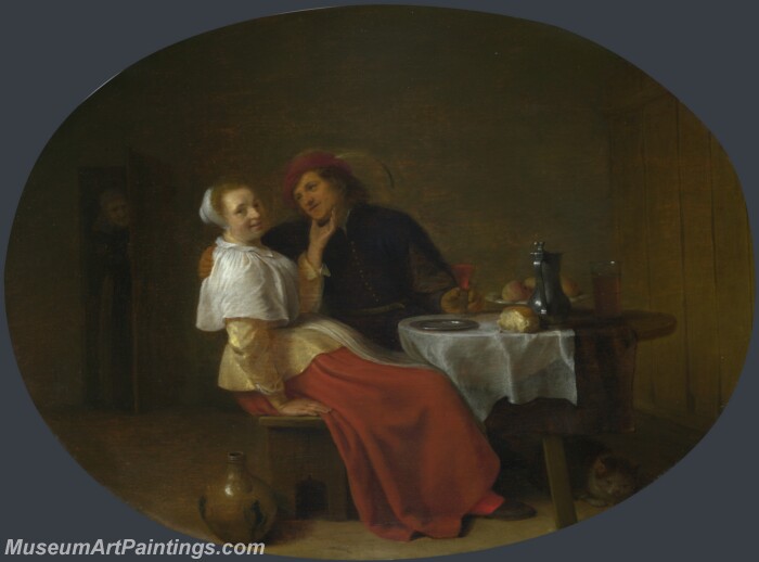 Two Lovers at Table Painting