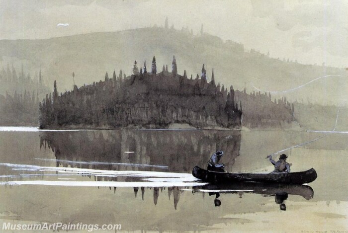 Two Men in a Canoe Painting