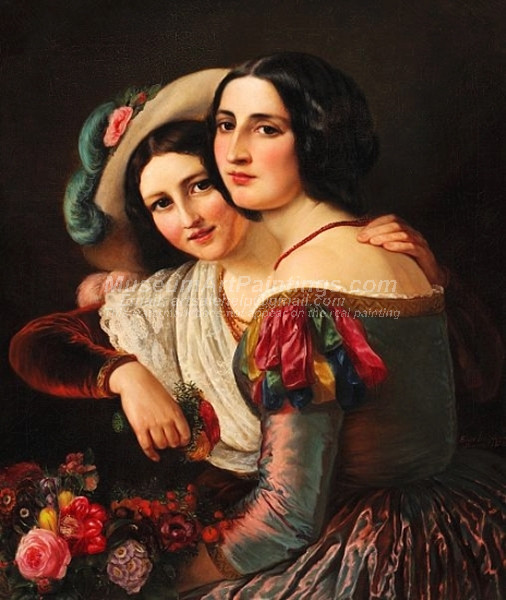 Two Young Italian Women Dressed for the Carnival