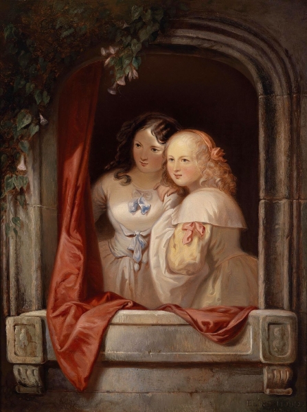 Two Young Ladies at the Window