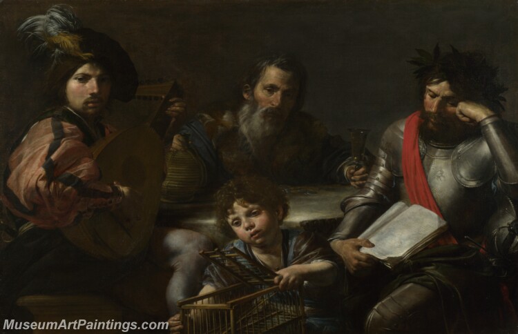 Valentin de Boulogne The Four Ages of Man Painting